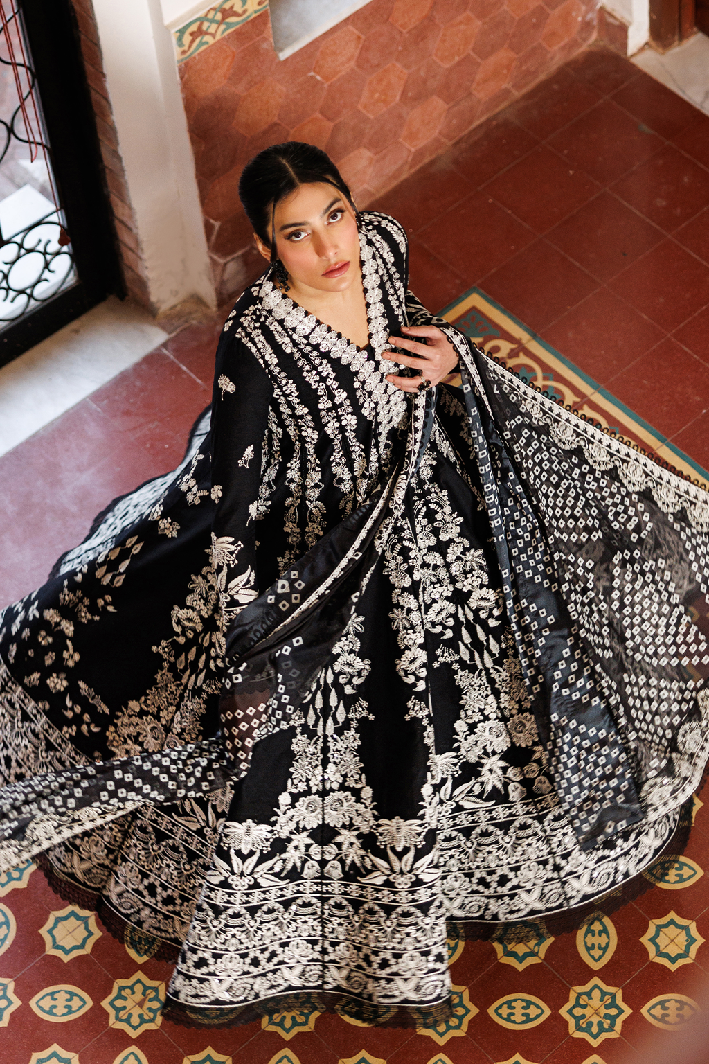 Emaan Adeel |  Mirabelle festive luxury lawn | Midnight Bliss