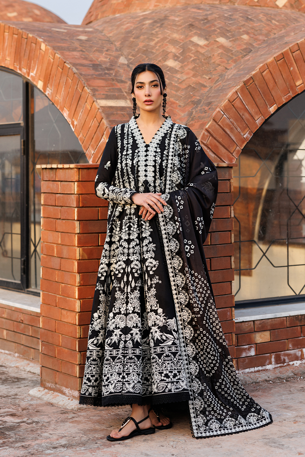 Emaan Adeel |  Mirabelle festive luxury lawn | Midnight Bliss
