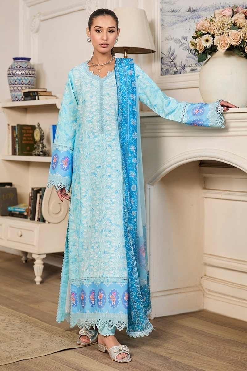 Raj Bari | Raha - 3 pc Premium Chikankari Prints | RBR - 05