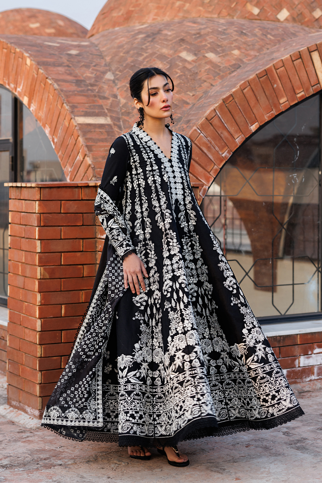 Emaan Adeel |  Mirabelle festive luxury lawn | Midnight Bliss