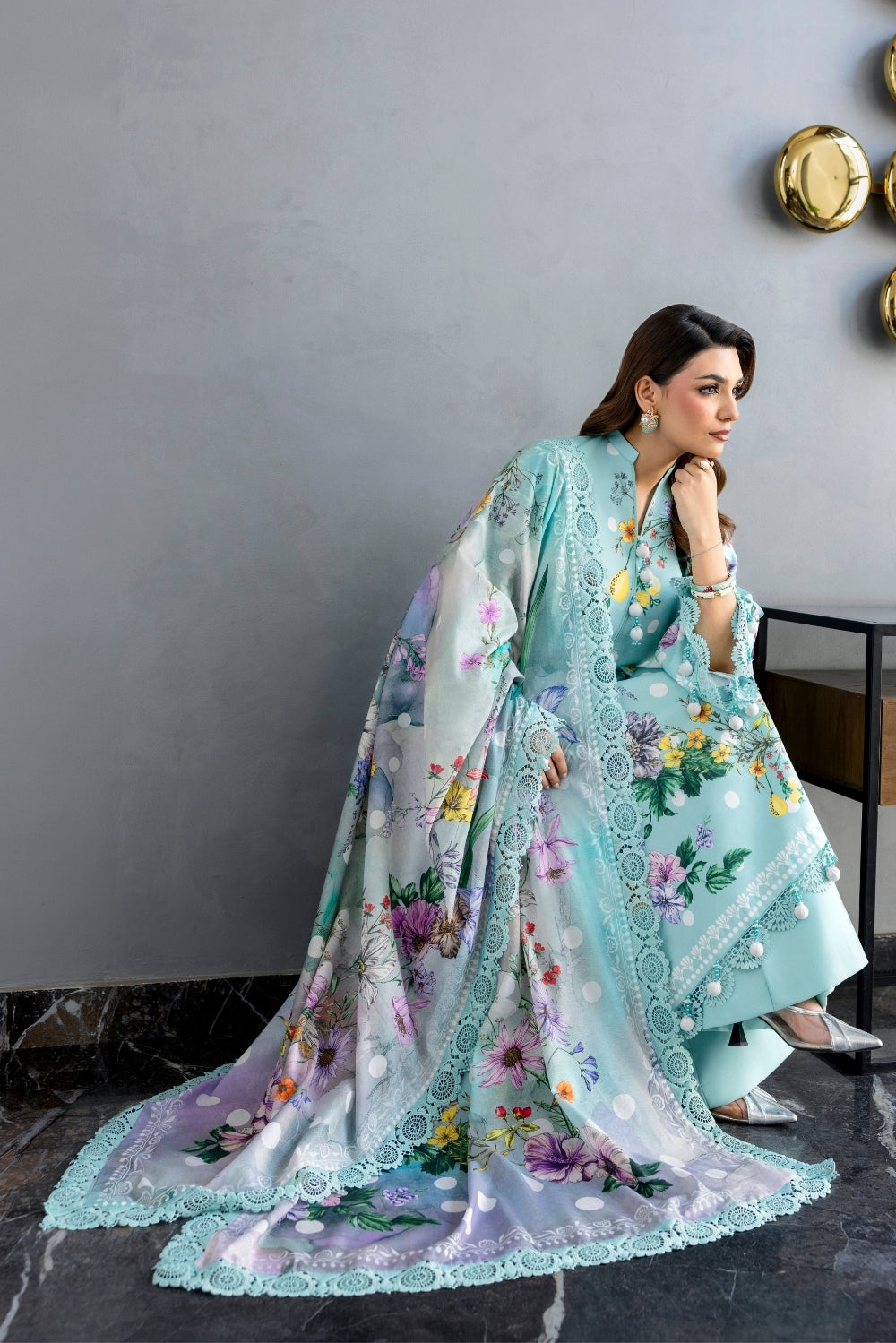 Naqsh | Midnight Meadow Lawn | Cerulean