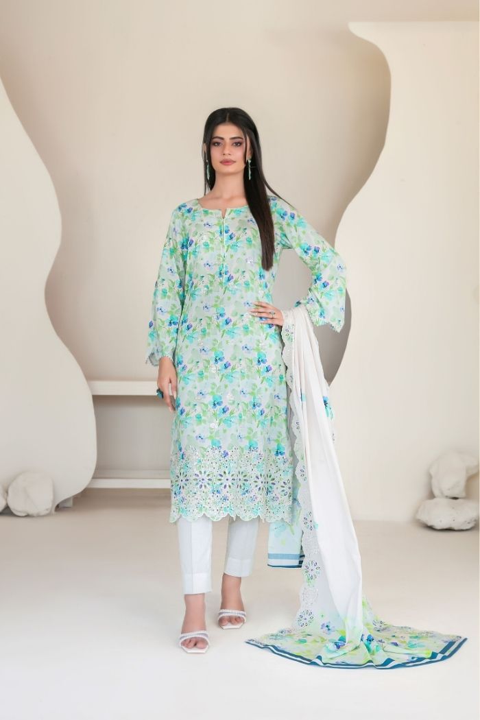 Tawakaal | Muskaan 3Pcs Embroidered Digital Print suiting | D-4424