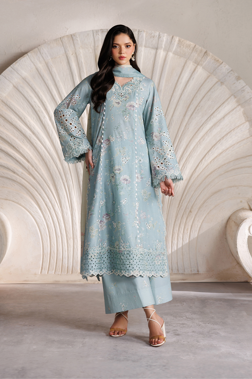 Iznik | Festive Embroidered Lawn | IBE-10