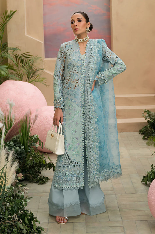 Afrozeh | Embroidered Lawn | Serene Sapphire