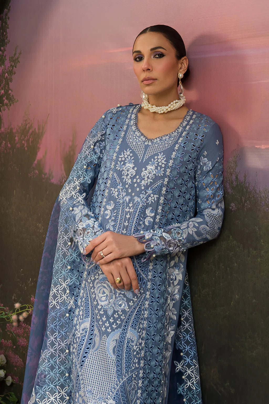 Afrozeh | Embroidered Lawn | Indigo Ink