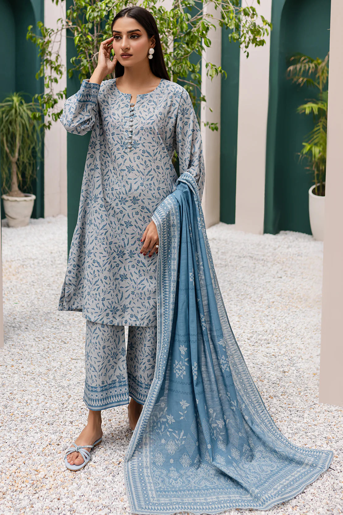 3 PIECE - PREMIUM PRINTED KHADDAR - 9313