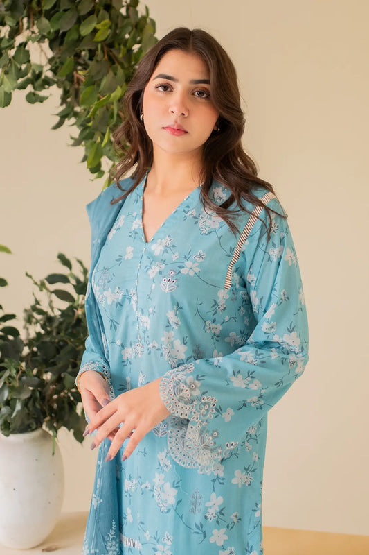 3 Piece - Embroidered Lawn - 8195
