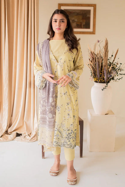 3 Piece - Embroidered Lawn - 8198