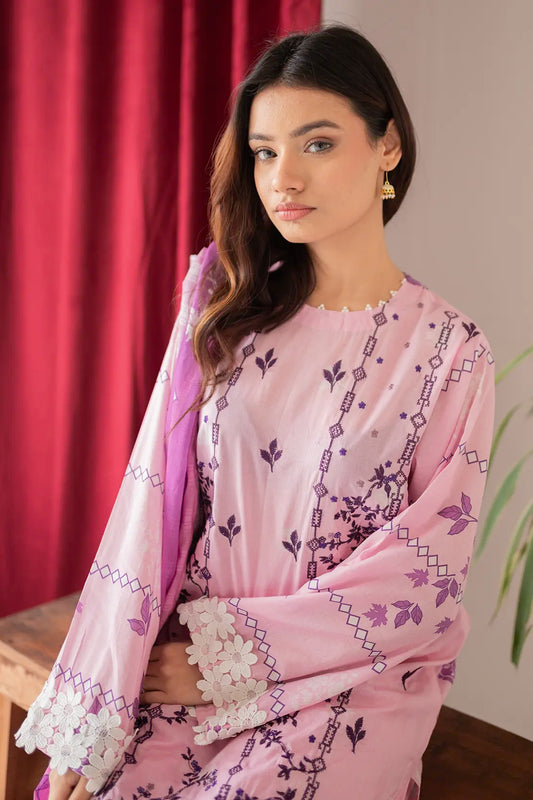 3 Piece - Embroidered Lawn - 8676