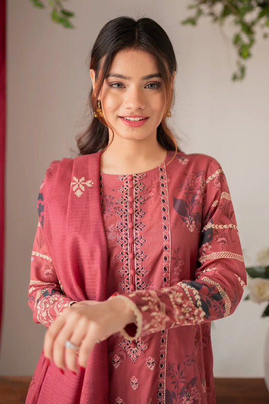 3 Piece - Embroidered Lawn - 8672