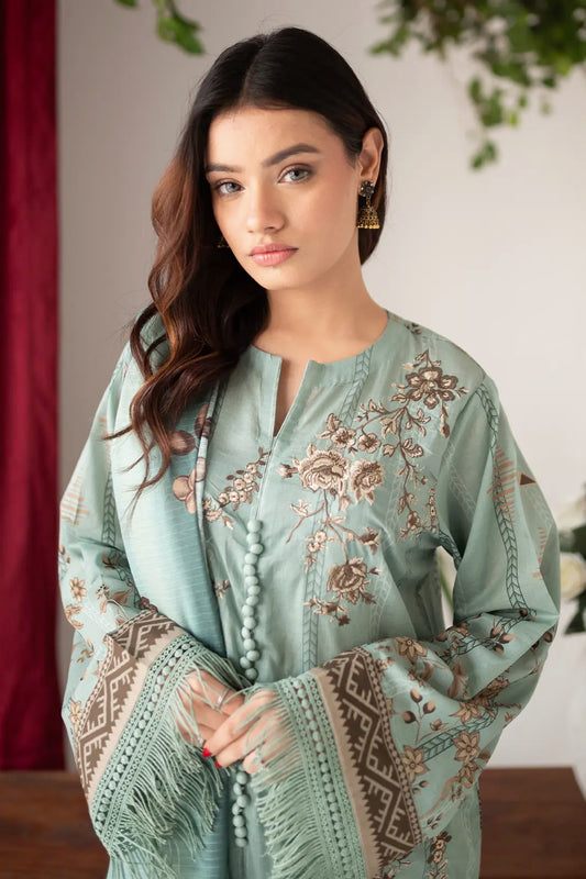 3 Piece - Embroidered Lawn - 8679
