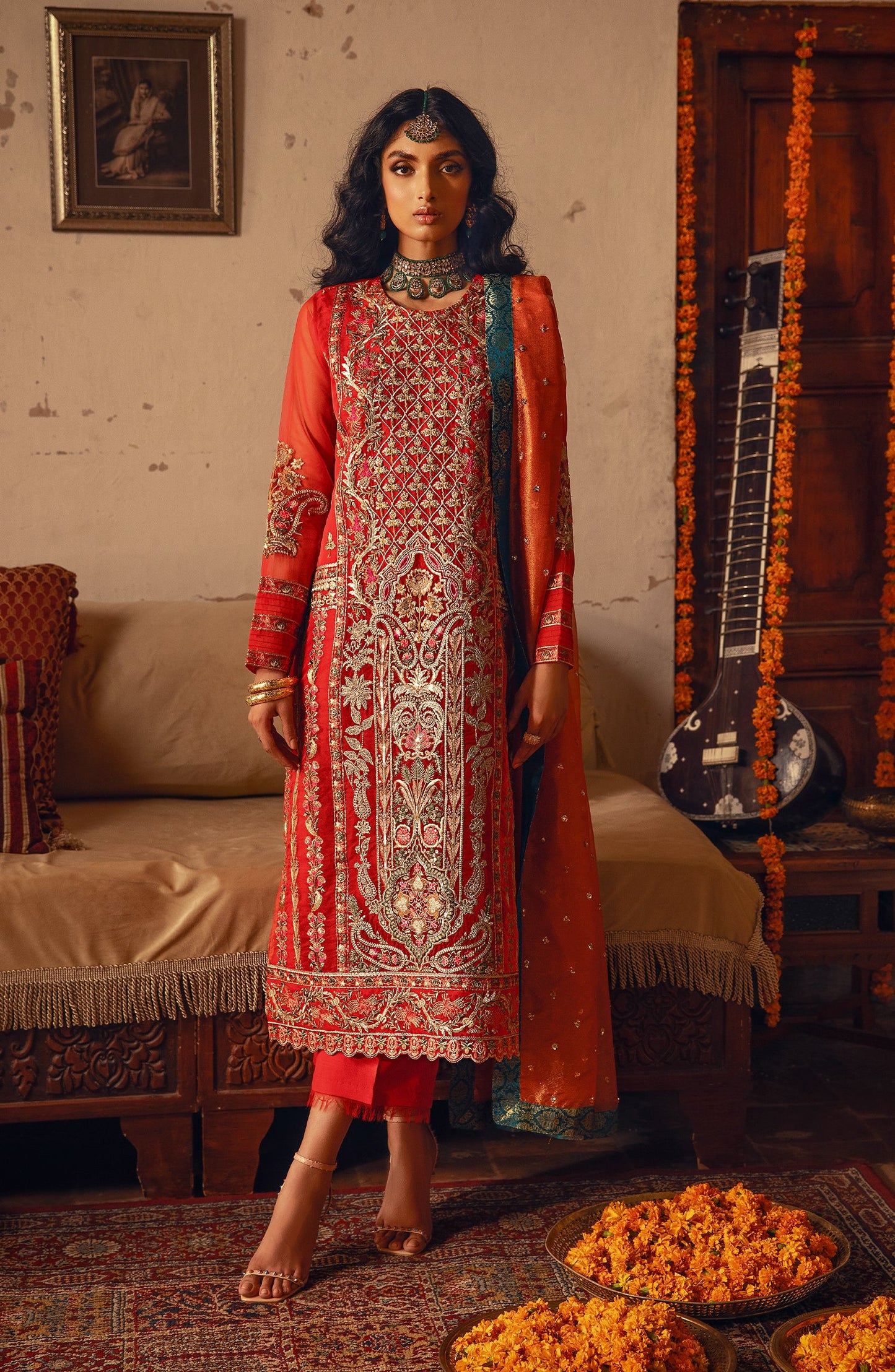 MARYAM N MARIA | Khoobsurat luxury formal | Scarlet (MS23-549)