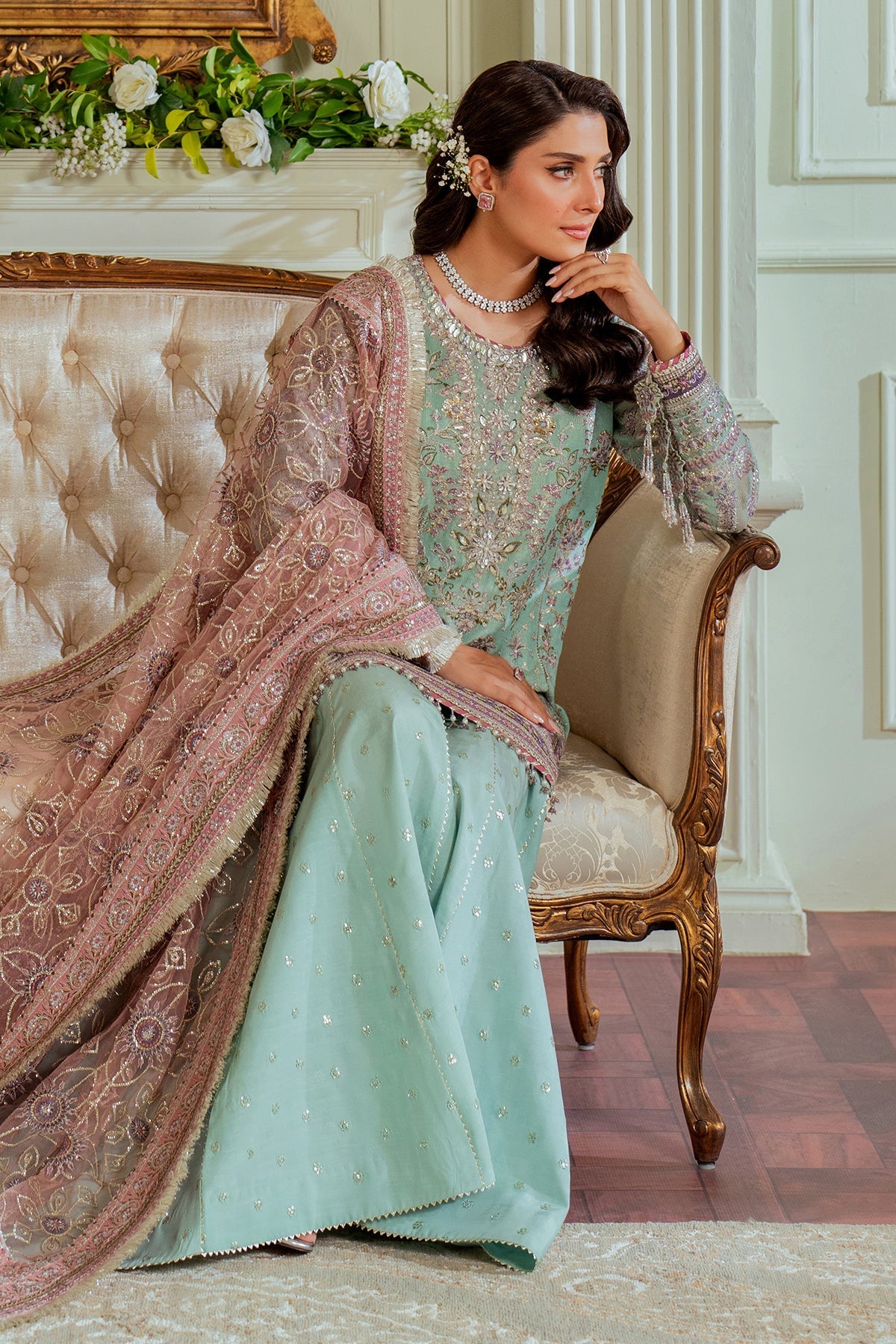 Baroque | Chantelle Embroidered Zari Net | EC-08