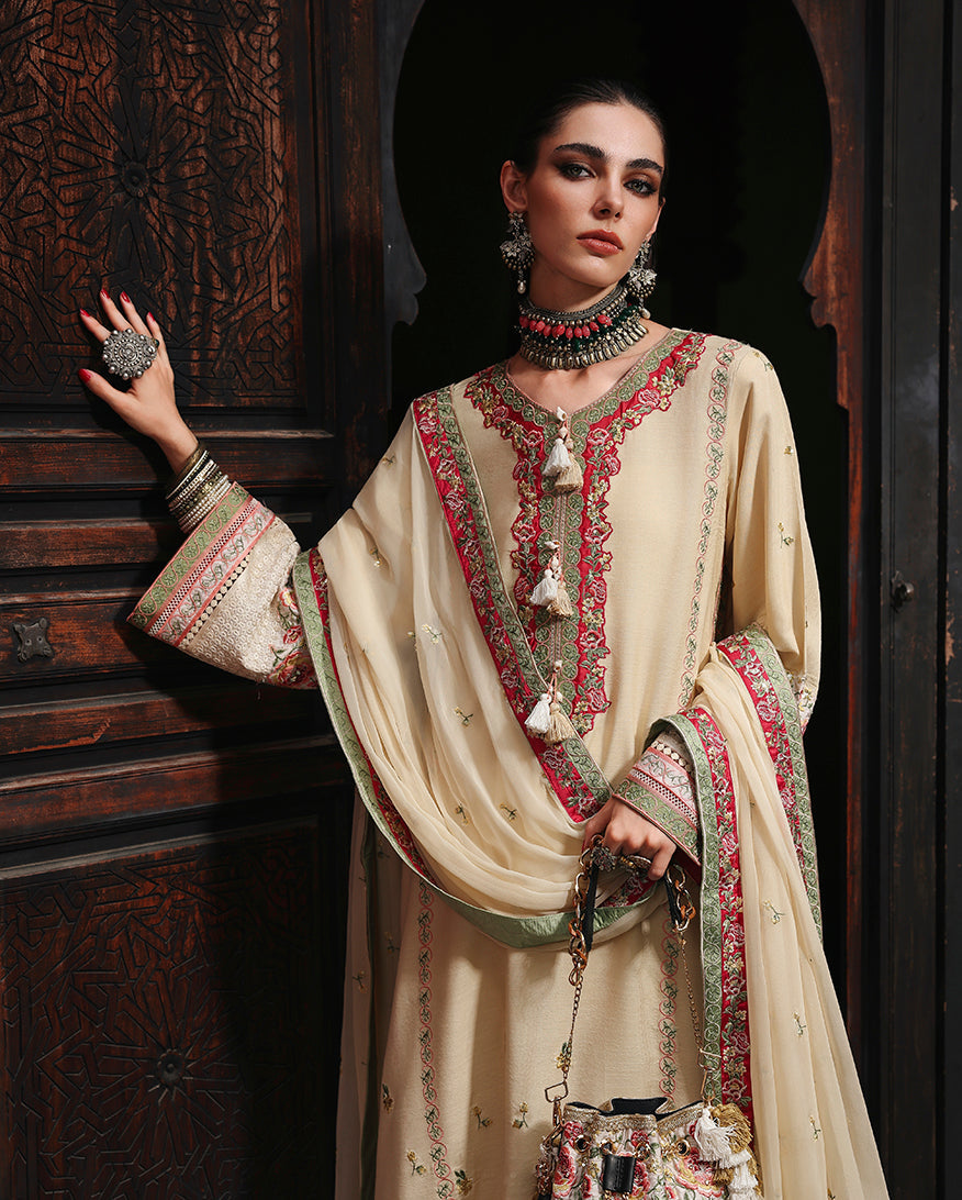 Mushq | Hemline Nuvera Raw Silk Formal | Cardinal Gem