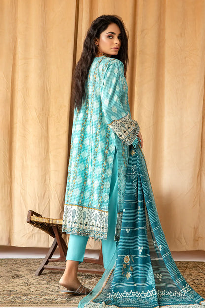 3 Piece - Embroidered Lawn - 8035