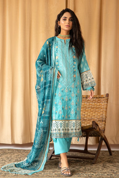 3 Piece - Embroidered Lawn - 8035