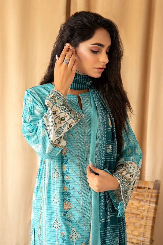 3 Piece - Embroidered Lawn - 8035