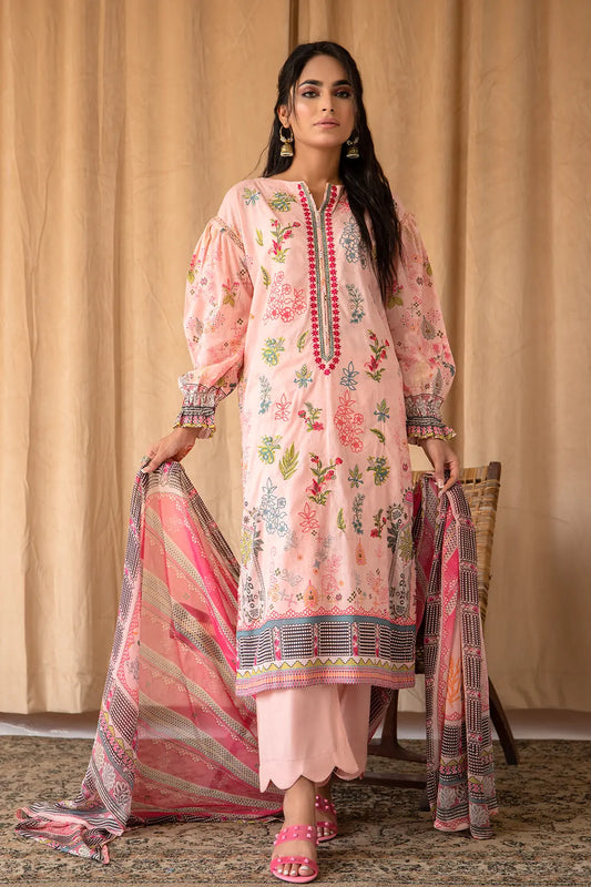 3 Piece - Embroidered Lawn - 8038