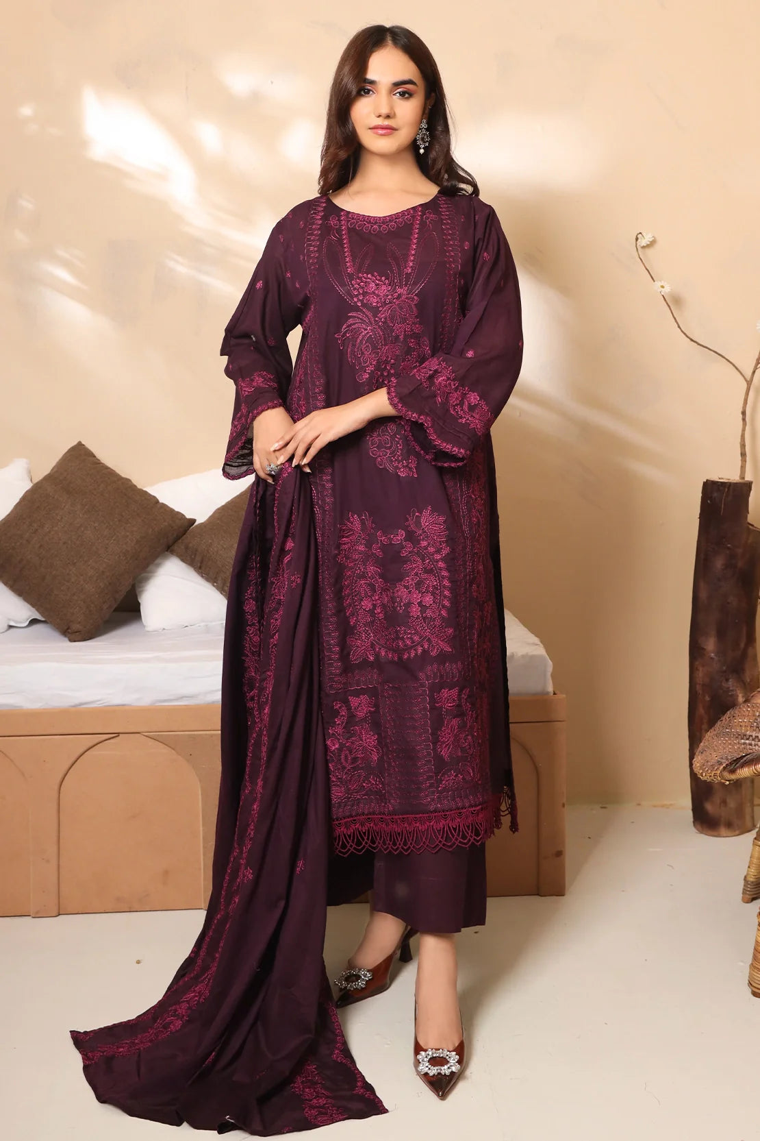 Rashid Textile | Crypto Embroidered Lawn | 7777
