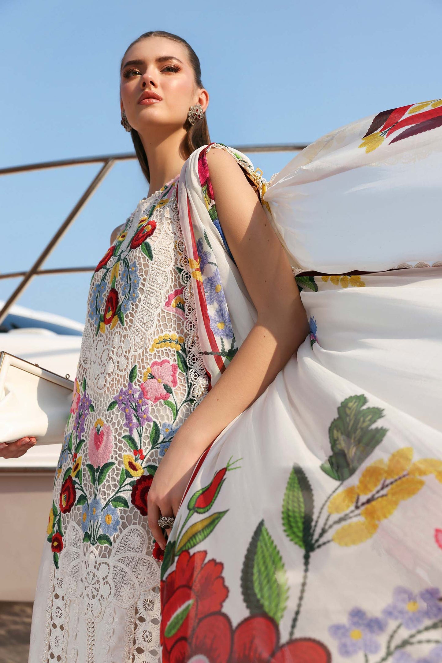 Maria.B | 3 Piece Unstitched Embroidered Jacquard Lawn Suit | D02610A