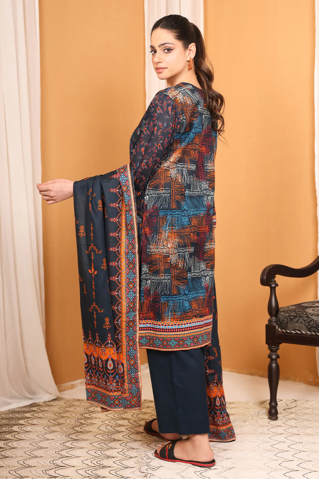 3 Piece Digitally Printed Lawn - 7789