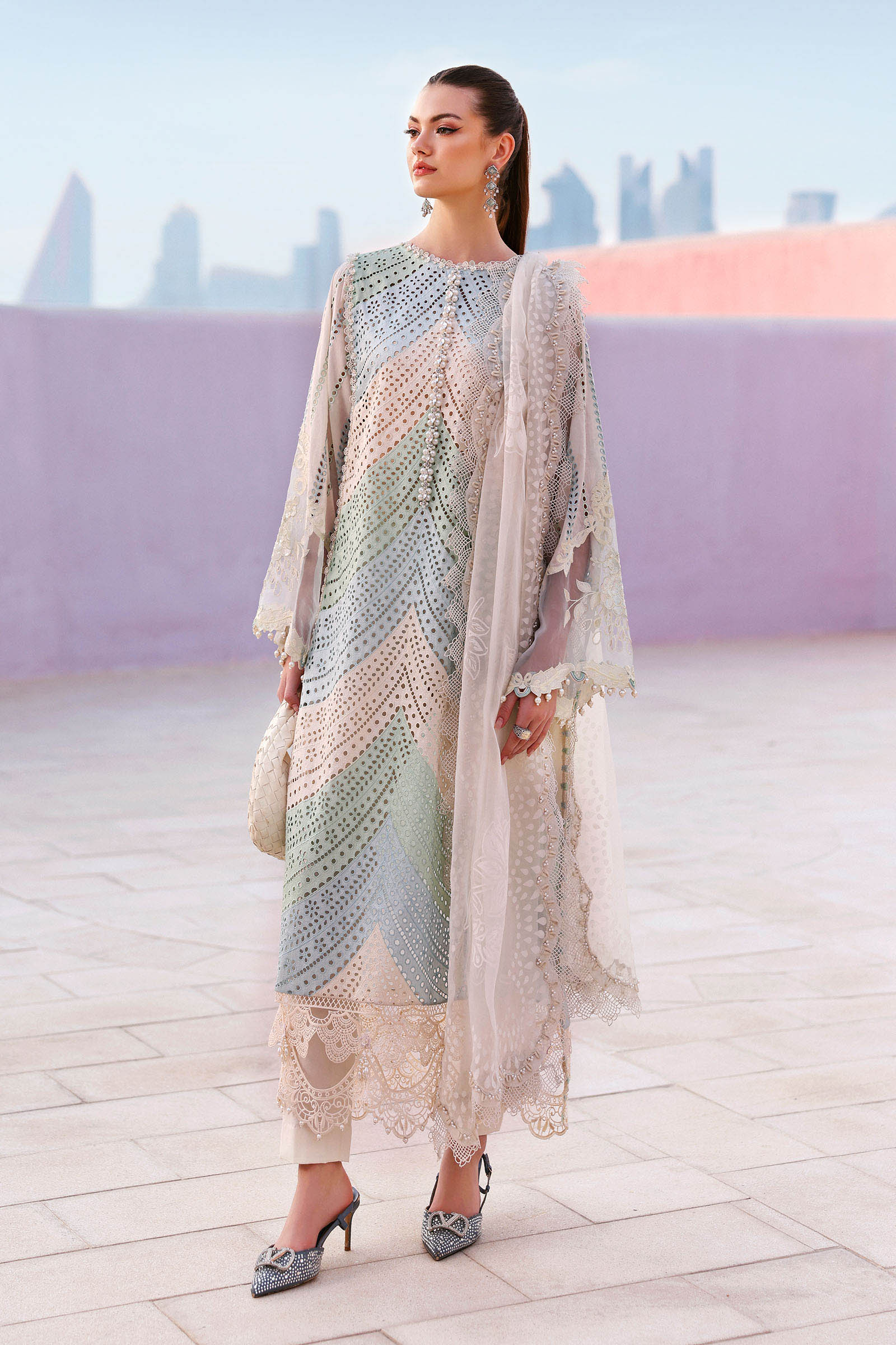 Maria.B | 3 Piece Unstitched Embroidered Lawn Suit | D02612A