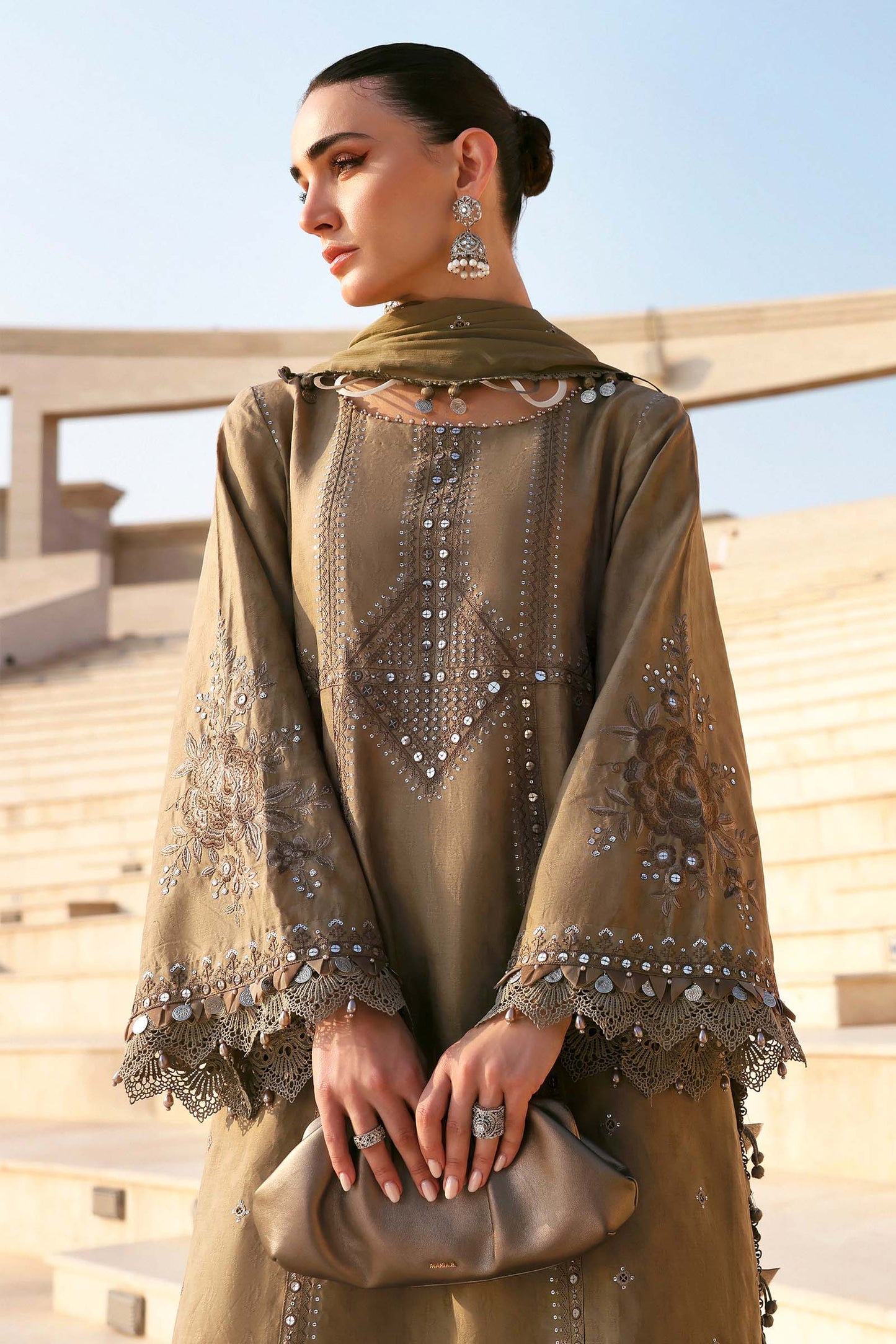 Maria.B | 3 Piece Unstitched Embroidered Jacquard Lawn Suit | D02601B