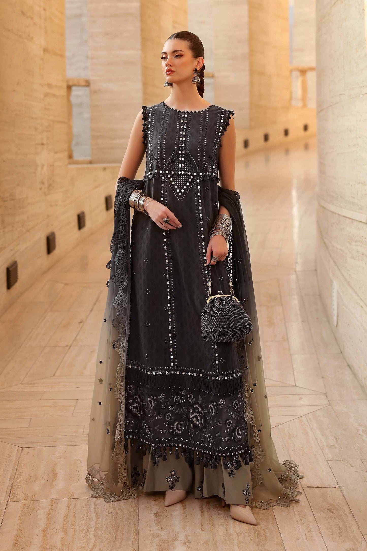 Maria.B | 3 Piece Unstitched Embroidered Jacquard Lawn Suit | D02602B