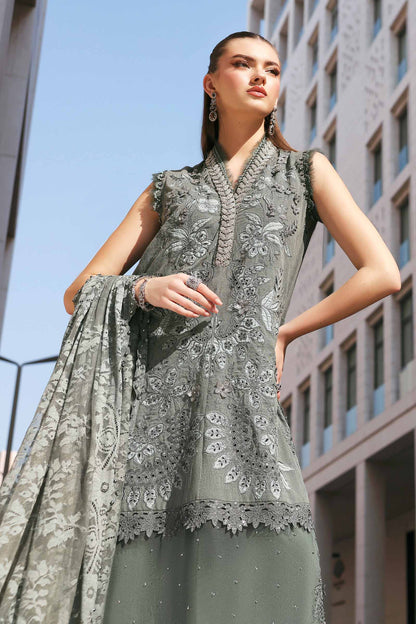 Maria.B | 3 Piece Unstitched Embroidered Lawn Karandi Suit | D02603B