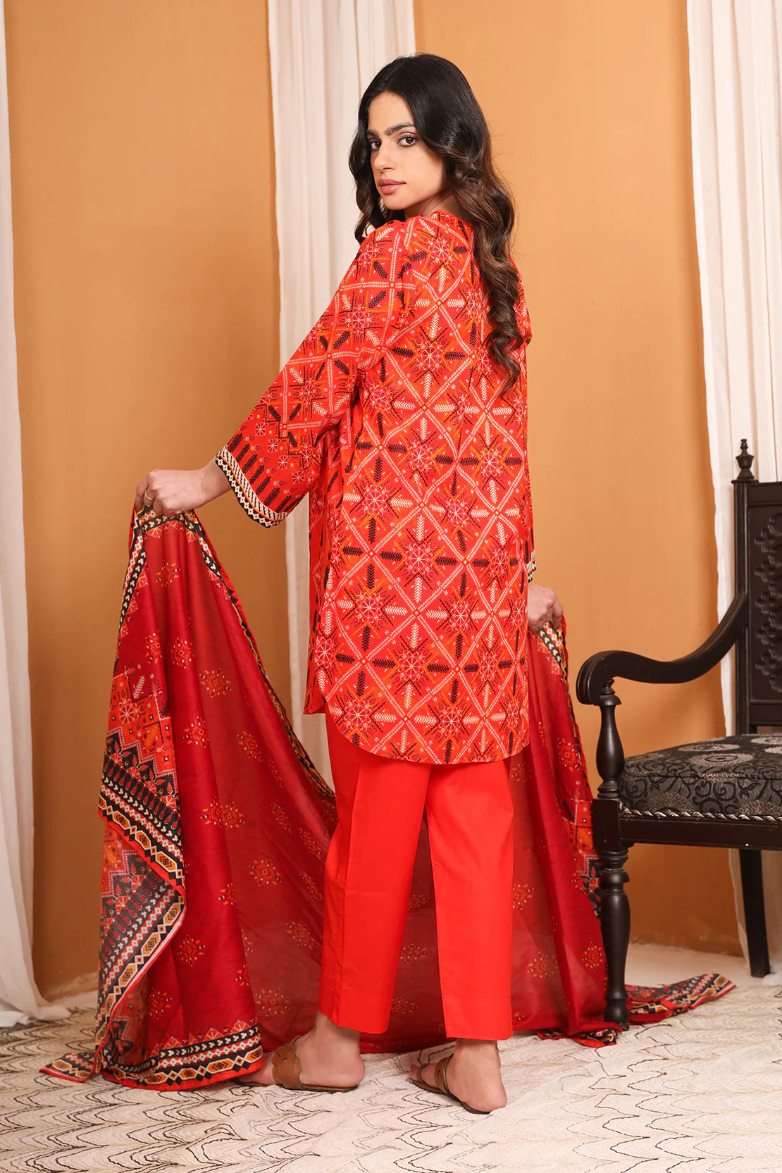 3 Piece Digitally Printed Lawn - 7782