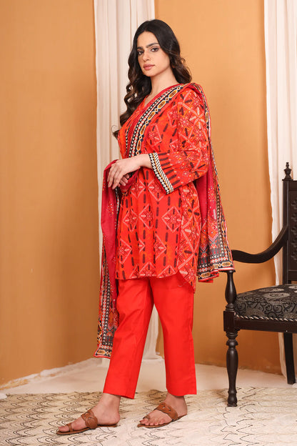 3 Piece Digitally Printed Lawn - 7782