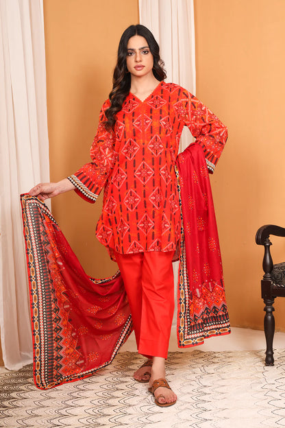 3 Piece Digitally Printed Lawn - 7782