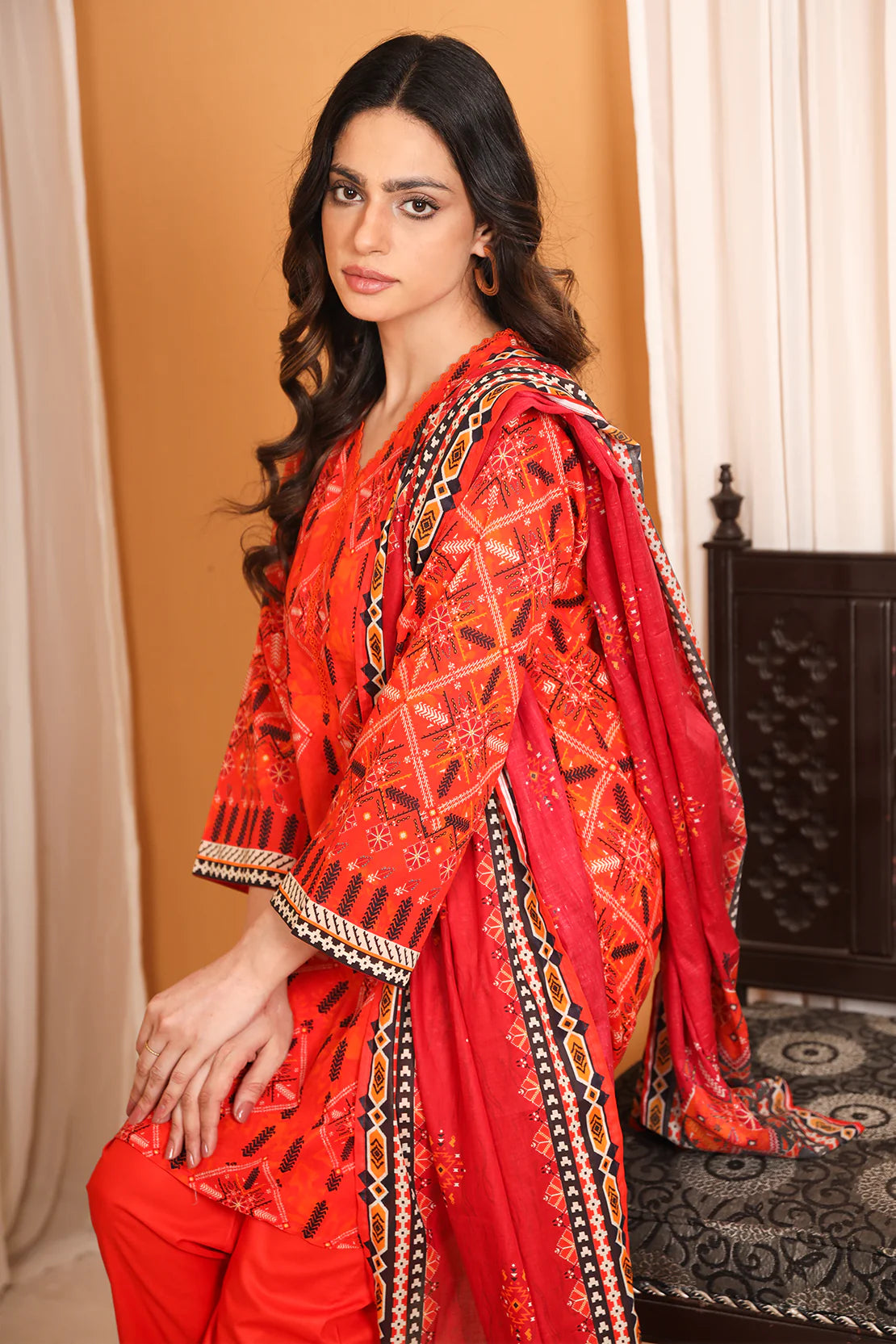 3 Piece Digitally Printed Lawn - 7782