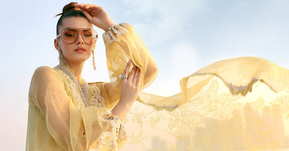 Maria.B | 3 Piece Unstitched Embroidered Organza Suit  | D02604A