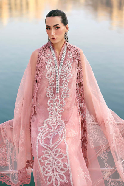 Maria.B | 3 Piece Unstitched Embroidered Organza Suit  | D02604B