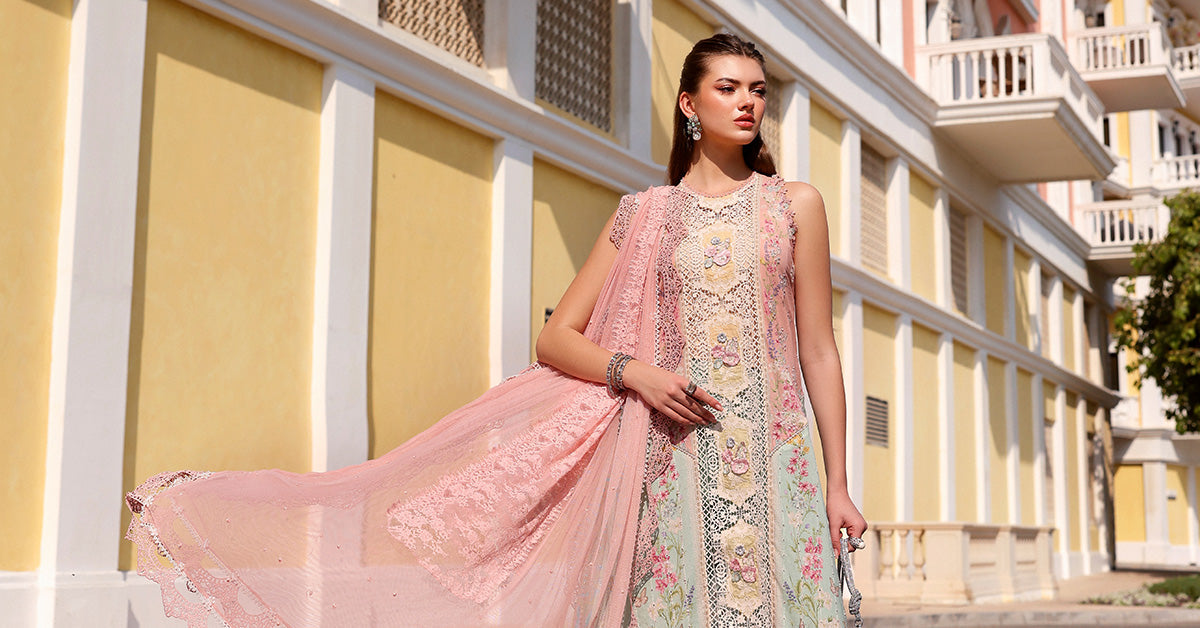 Maria.B | 3 Piece Unstitched Embroidered Lawn Suit  | D02606A