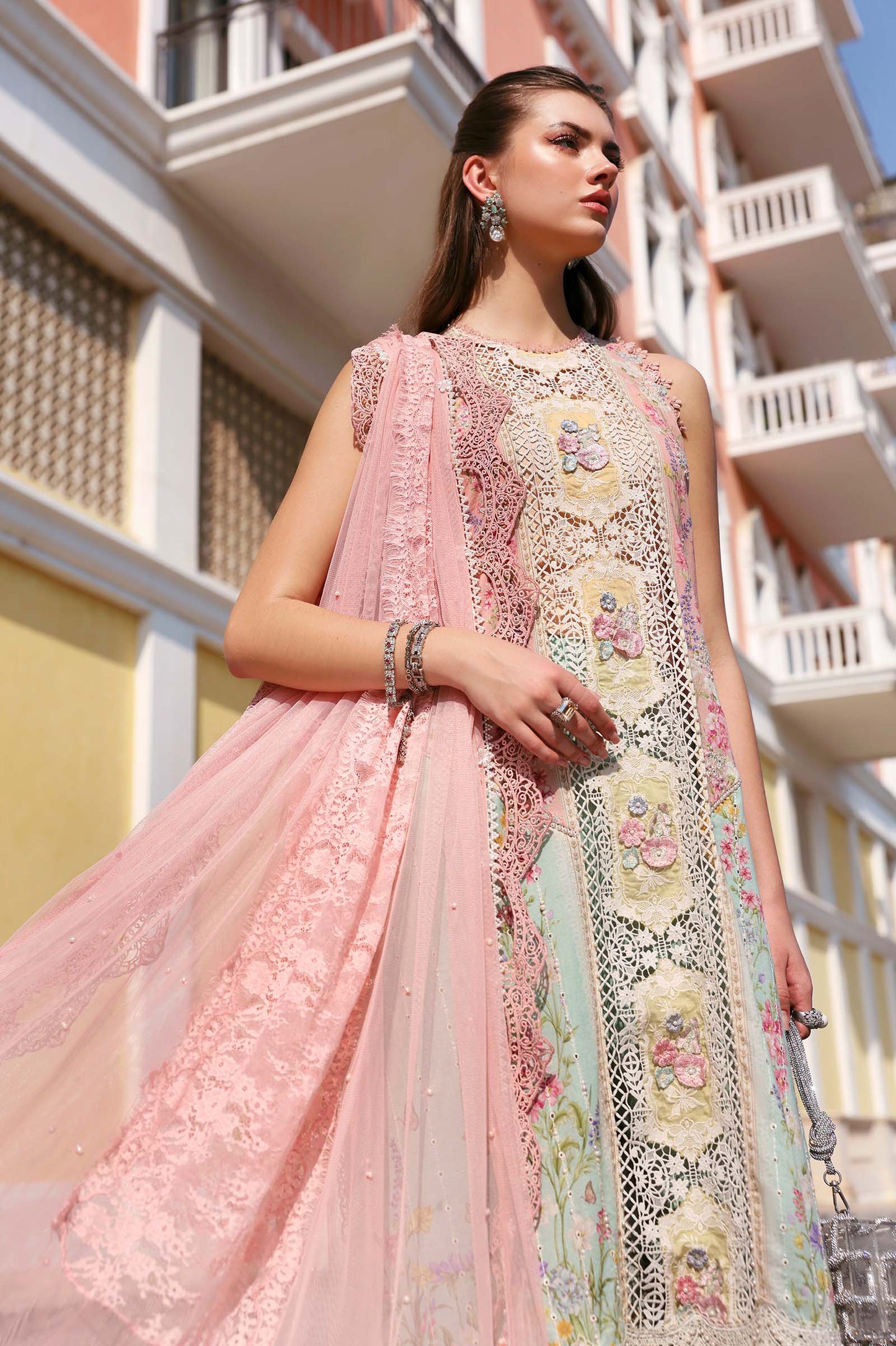 Maria.B | 3 Piece Unstitched Embroidered Lawn Suit  | D02606A