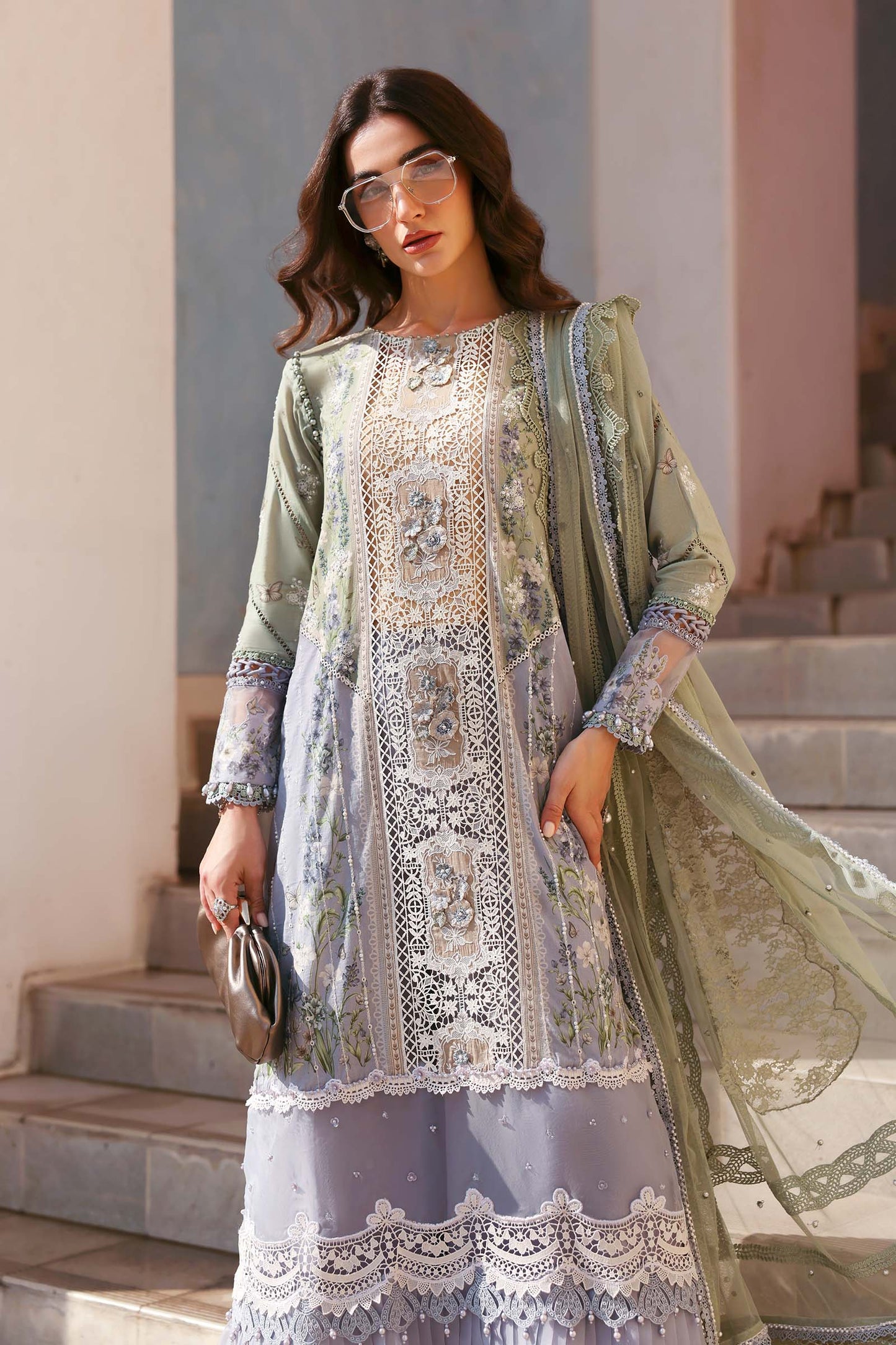 Maria.B | 3 Piece Unstitched Embroidered Lawn Suit  | D02606B
