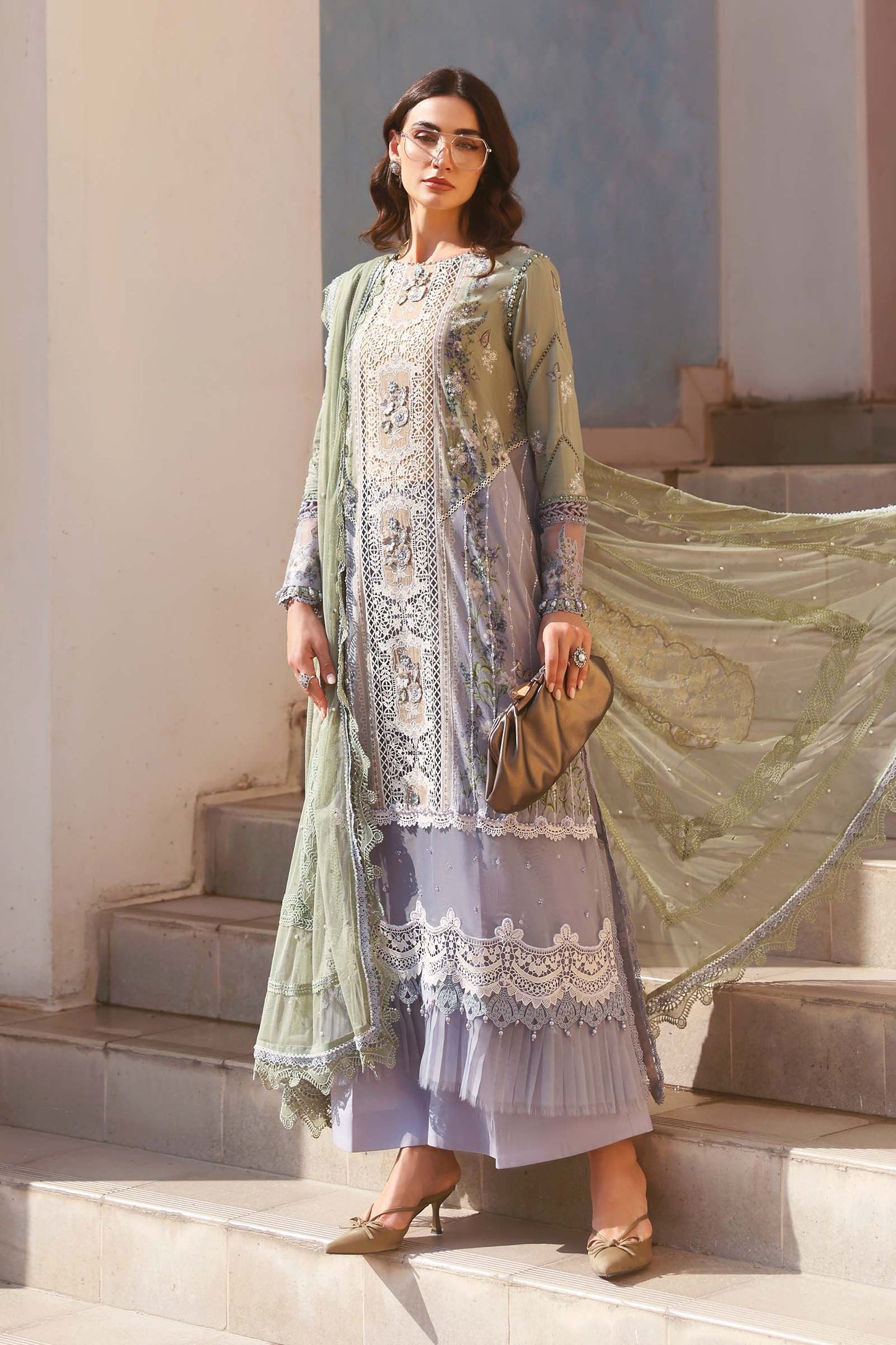 Maria.B | 3 Piece Unstitched Embroidered Lawn Suit  | D02606B