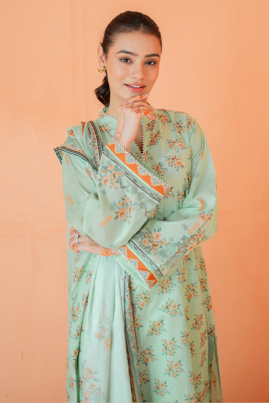 3 Piece Digitally Printed Lawn - 9016