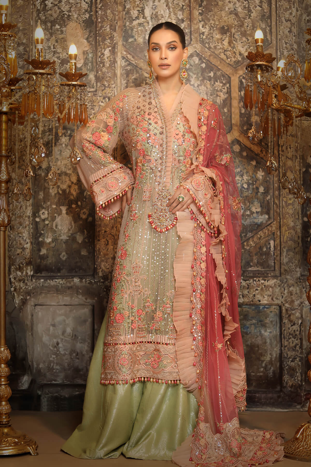 Raeesa Premium | Nooraniat | D8-Blushing Peach