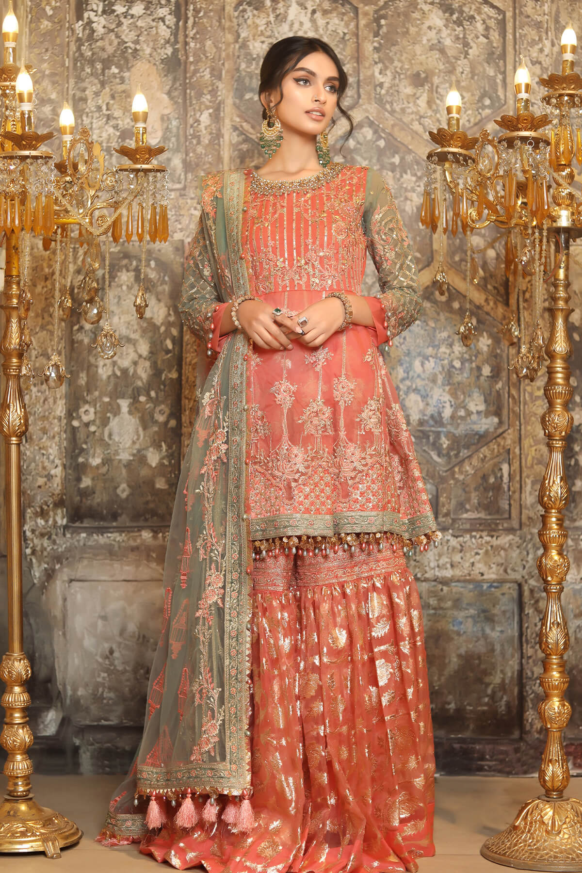 Raeesa Premium | Nooraniat | D9-Peach Orange