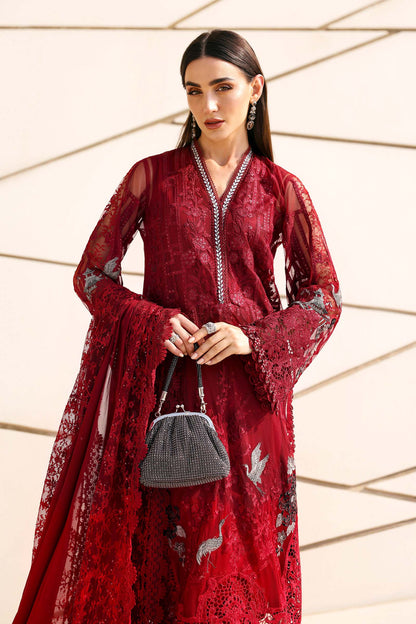 Maria.B | 3 Piece Unstitched Embroidered Net Suit  | D02607A