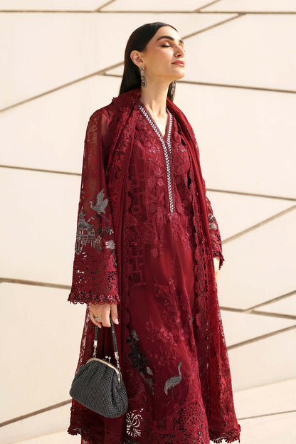 Maria.B | 3 Piece Unstitched Embroidered Net Suit  | D02607A