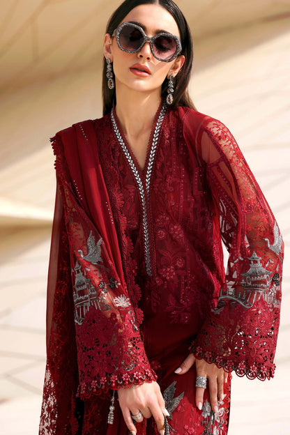 Maria.B | 3 Piece Unstitched Embroidered Net Suit  | D02607A