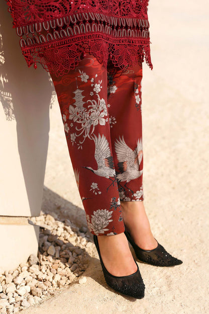 Maria.B | 3 Piece Unstitched Embroidered Net Suit  | D02607A