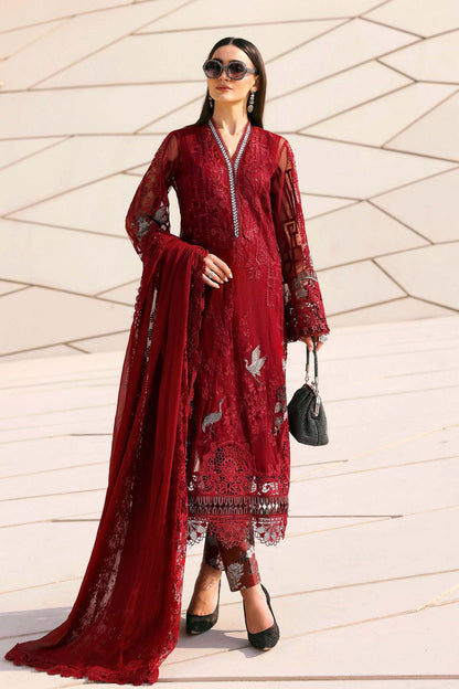 Maria.B | 3 Piece Unstitched Embroidered Net Suit  | D02607A