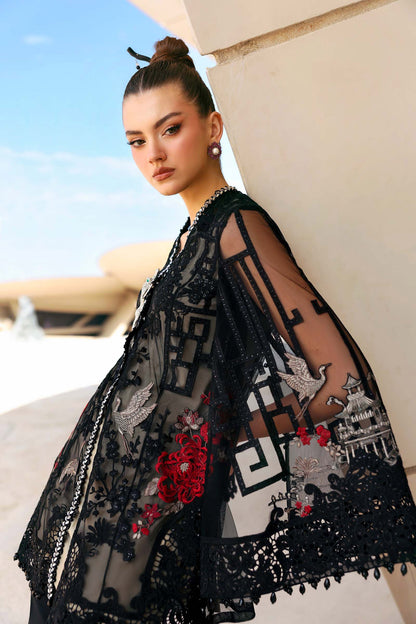 Maria.B | 3 Piece Unstitched Embroidered Net Suit  | D02607B