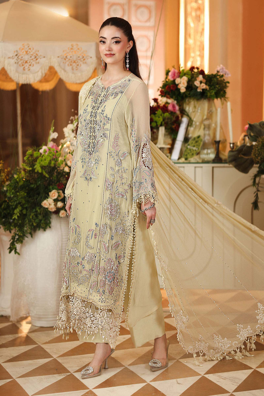 Maria. B | 3 Piece Embroidered Chiffon VOL 07 | 01