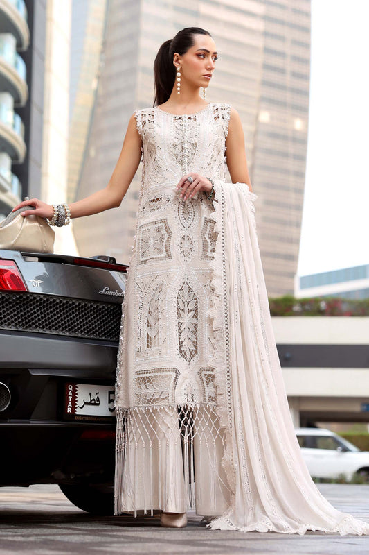 Maria.B | 3 Piece Unstitched Embroidered Lawn Suit  | D02608A